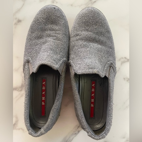 Prada Ardesia Wool Slip On Sneakers - Picture 2 of 7
